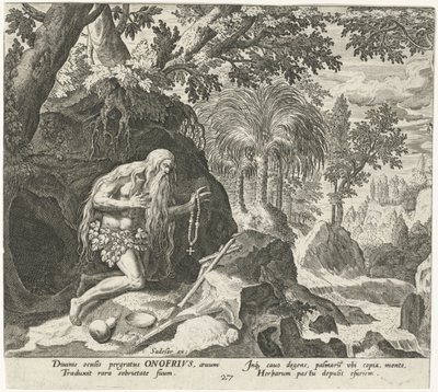Onyphrius العظيم مثل الناسك ذكر الناسك (عنوان المسلسل) Solitudo Sive Vitae Patrum Eremicolarum (عنوان السلسلة) بواسطة يوهان سادلر (أنا)