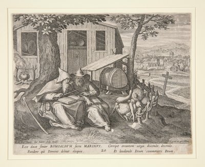 القديسين روموالد ومارينوس (من Oraculum Anachoreticum ، 20) بواسطة Johann Sadeler I