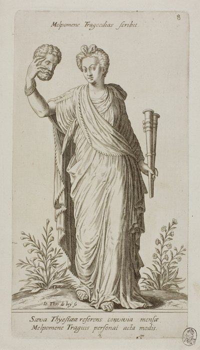 Melpomene ، متحف المأساة ، لوحة 8 من بارناسوس ذات الرأسين بواسطة Johann Theodor de Bry
