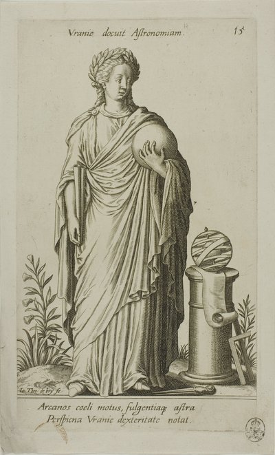 أورانيا ، متحف علم الفلك ، لوحة 15 من بارناسوس ذات الرأسين بواسطة Johann Theodor de Bry