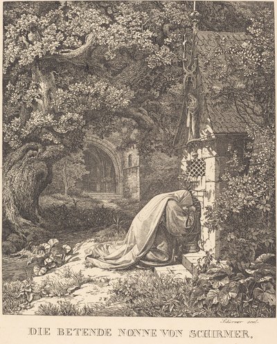 راهبة الصلاة بواسطة Johann Wilhelm Schirmer