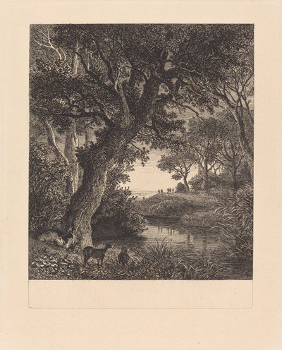 الصيادون يغادرون الغابة بواسطة Johann Wilhelm Schirmer