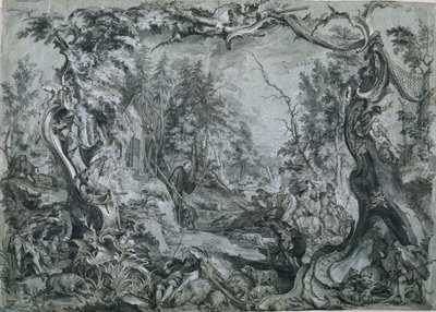 القديس ديكولوس والخنزير ، 1747-1748. بواسطة يوهان فولفغانغ بومغارتنر