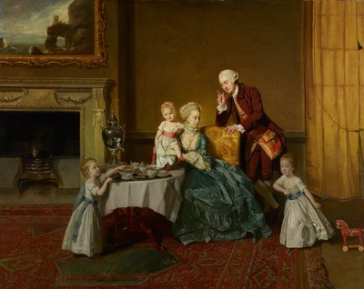 يوحنا ، اللورد الرابع عشر ويلوبي دي بروك وعائلته ، ج 1766 بواسطة Johan Joseph Zoffany