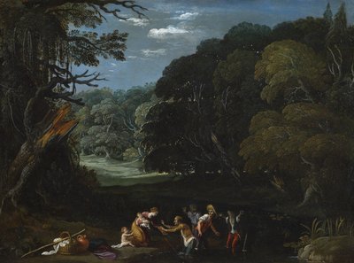 Latona يغير الفلاحين الليسيين إلى ضفادع (بعد Elsheimer؟) بواسطة يوهان أو هانز (Attr.to) Konig