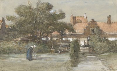 فناء Heilige Geesthofje في Paviljoensgracht في لاهاي بواسطة يوهانس بوسبوم