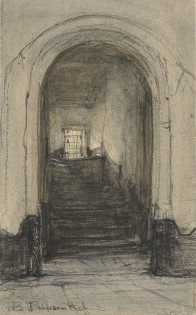 السلم في Prinsenhof في Delft ، حيث قُتل الأمير ويليم الأول عام 1584 بواسطة يوهانس بوسبوم