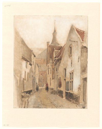 منظر من Ridderstraat في Kerksteeg ، حاتم بواسطة يوهانس بوسبوم