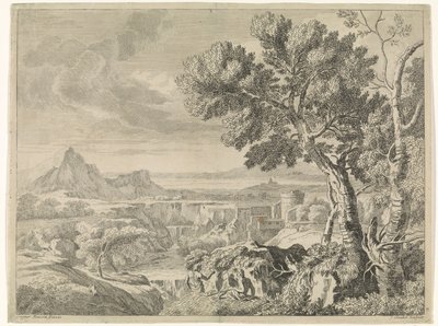 المناظر الطبيعية مع الوادي والشلال مناظر طبيعية بعد غاسبار بوسين (عنوان المسلسل) بواسطة غاسبار دوغيت