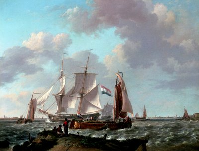 السفن القريبة من الساحل ، 1831 بواسطة Johannes Hermann Barend Koekkoek