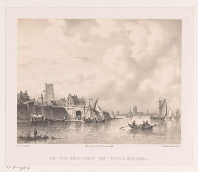بوابة المياه في ودريشم The Waterpoort في Woudrichem (العنوان على الكائن) بواسطة إيفرهاردوس كوستر