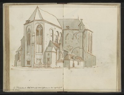 اليمين والجزء الخلفي من Pieterskerk في أوتريخت بواسطة يوهانس هويبرت برينس