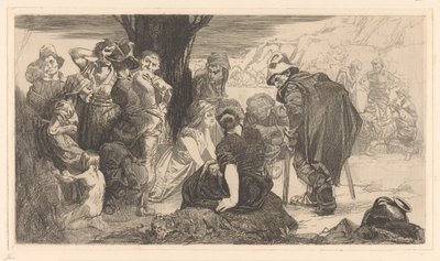 رجال ونساء وأطفال بجانب الشجرة بواسطة Johannes Josephus Aarts