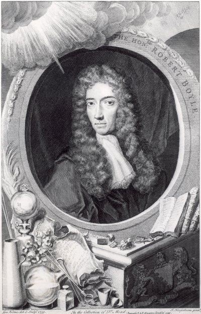 صورة للأونرابل روبرت بويل (1627-91) منقوش بواسطة جورج فيرتو (1684-1756) 1749 بواسطة يوهانس كيرسيبوم