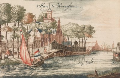 't Huys Weeresteyn بجانب نهر Vecht' في: Tooneel Der Voornaamste Nederlands Huizen، En ...، nd. بواسطة يوهانس لوبينيوس