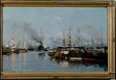 السفن في المرفأ بواسطة يوهانز مارتن غريميلوند