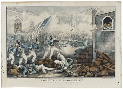 معركة مونتيري في 7 يوليو 1846 ، ليثو بواسطة ناثانيال كوريير (1813-88) بواسطة جون (بعد) كاميرون