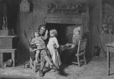 رسم توضيحي ليلة السبت في الكوتار بقلم روبرت بيرنز ، الآية الثالثة (نقش) بواسطة يوحنا (بعد) فيد