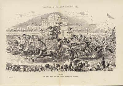 النصب التذكارية للمعرض الكبير 1851 ، سباق دربي العظيم لثمانية عشر ومائة وواحد وخمسين (نقش) بواسطة يوحنا (بعد) علقة