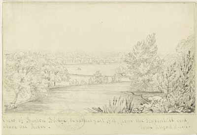 جسر ومدينة بورتون أبون ترينت: الرسم بالقلم ، بدون تاريخ [عام 1817] (رسم) بواسطة جون ألبورت