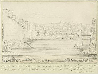 جسر ومدينة بورتون أبون ترينت: الرسم بالقلم ، بدون تاريخ [عام 1817] (رسم) بواسطة جون ألبورت