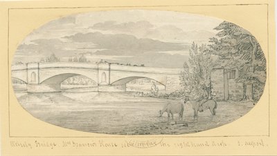 جسر ولسيلي: الرسم بالقلم الجاف والغسيل ، بدون تاريخ [1799-1854] (رسم) بواسطة جون ألبورت