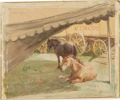 حصانان يستريحان ، 1884 بواسطة جون اتكينسون