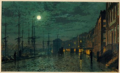 أرصفة المدينة من ضوء القمر بواسطة John Atkinson Grimshaw