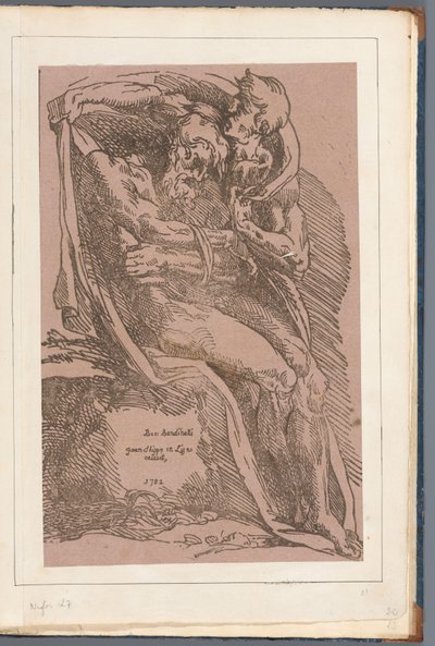 يلف رجل عباءة حول رجل عجوز عاري Amicis suis necnon unicuique (...) (عنوان السلسلة على الكائن) بواسطة باكيو باندينيلي