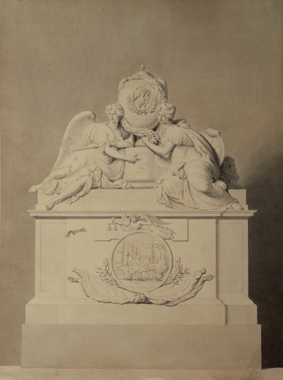 تصميم النصب التذكاري للقبطان هارفي وهوت في دير وستمنستر ، c.1804 بواسطة جون بيكون