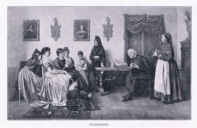 التعليم المسيحي ، من مجلة الفن 1893 ، كاسيل وشركاه بواسطة جون باجنولد برجس