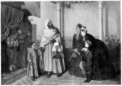 العرض ، سيدات إنجليزيات يزرن بيت مورس ، 1875 بواسطة جون باجنولد برجس
