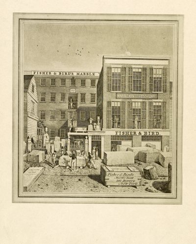 فيشر آند بيردز ماربل يارد ، حانة. 1836 (نقش) بواسطة جون بيكر
