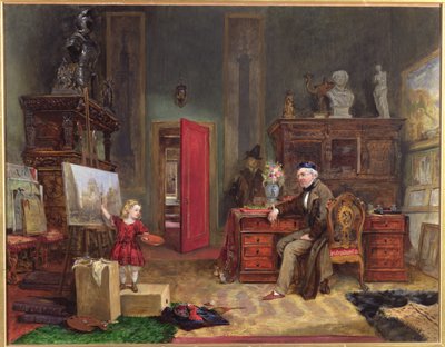 ديفيد روبرتس (1796-1864) وحفيدته في مرسمه ، 1866 بواسطة جون بالانتاين