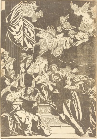 الزواج الصوفي للقديسة كاترين بواسطة John Baptist Jackson after Veronese