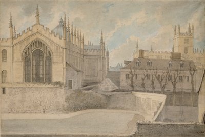 منظر من Warden's Lodgings ، New College ، 20 نوفمبر 1786 بواسطة John Baptist Malchair