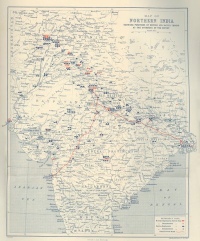خريطة لشمال الهند ، 1901. بواسطة جون بارثولوميو