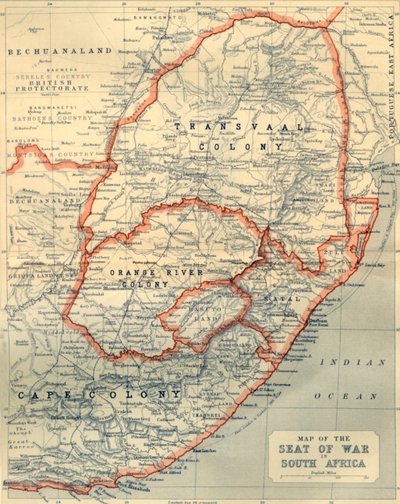 خريطة لمقعد الحرب في جنوب أفريقيا ، 1901. بواسطة جون بارثولوميو