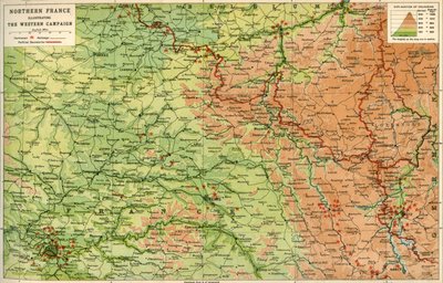 شمال فرنسا يوضح الحملة الغربية ، 1914 ، ج 1920. بواسطة جون بارثولوميو وابنه
