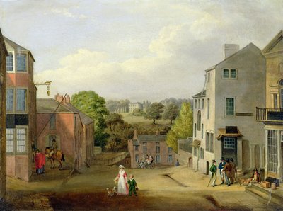 مشهد الشارع في Chorley ، لانكشاير ، مع منظر لقاعة Chorley ، c.1790-1817 بواسطة جون ، بيرد