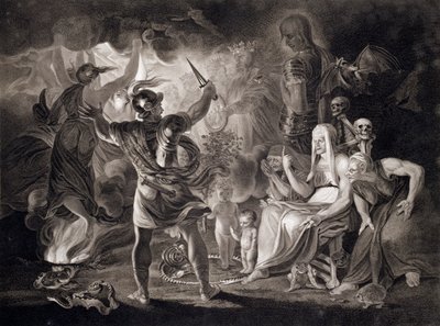 ماكبث ، The Three Witches and Hecate ، 1805 بواسطة يوشيا بوديل