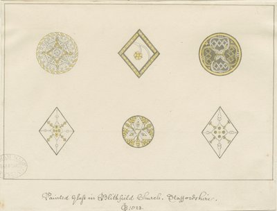 كنيسة بليثفيلد - زجاج مطلي: رسومات بالقلم الرصاص ، 1823 بواسطة جون باكلر