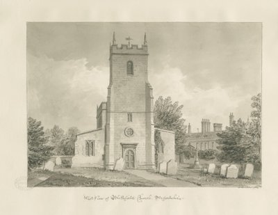 Blithfield Church: sepia drawing بواسطة جون باكلر