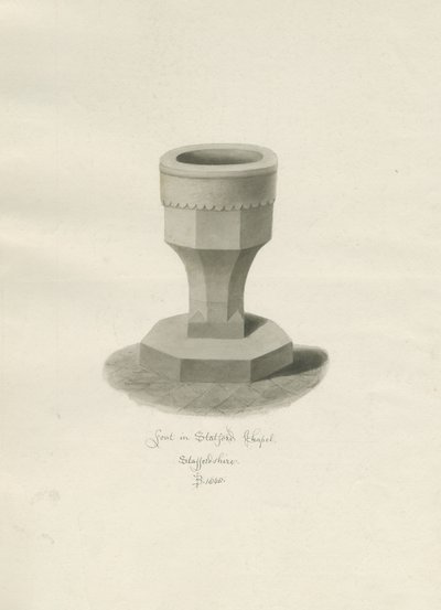 الخط في Statfold Chapel: رسم بني داكن ، 1848 بواسطة جون باكلر