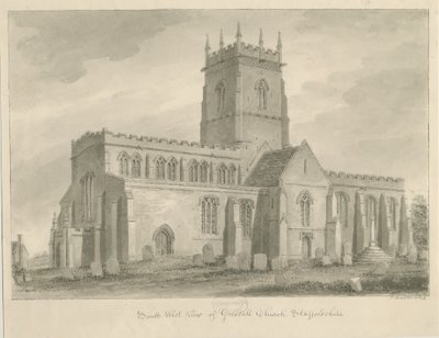 Gnosall Church: wash drawing بواسطة جون باكلر