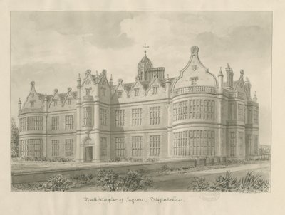 Ingestre Hall: sepia drawing بواسطة جون باكلر