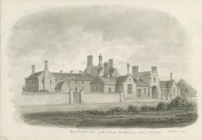 Lichfield - Union Workhouse: رسم بني داكن بواسطة جون باكلر
