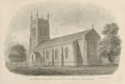 Norton Canes Church: sepia wash drawing بواسطة جون باكلر