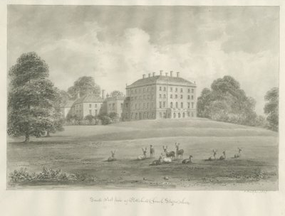Patshull House: رسم بني داكن ، 1847 بواسطة جون باكلر