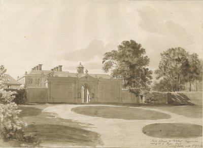 Patshull House: رسم غسيل بني داكن ، بدون تاريخ [1820] بواسطة جون باكلر